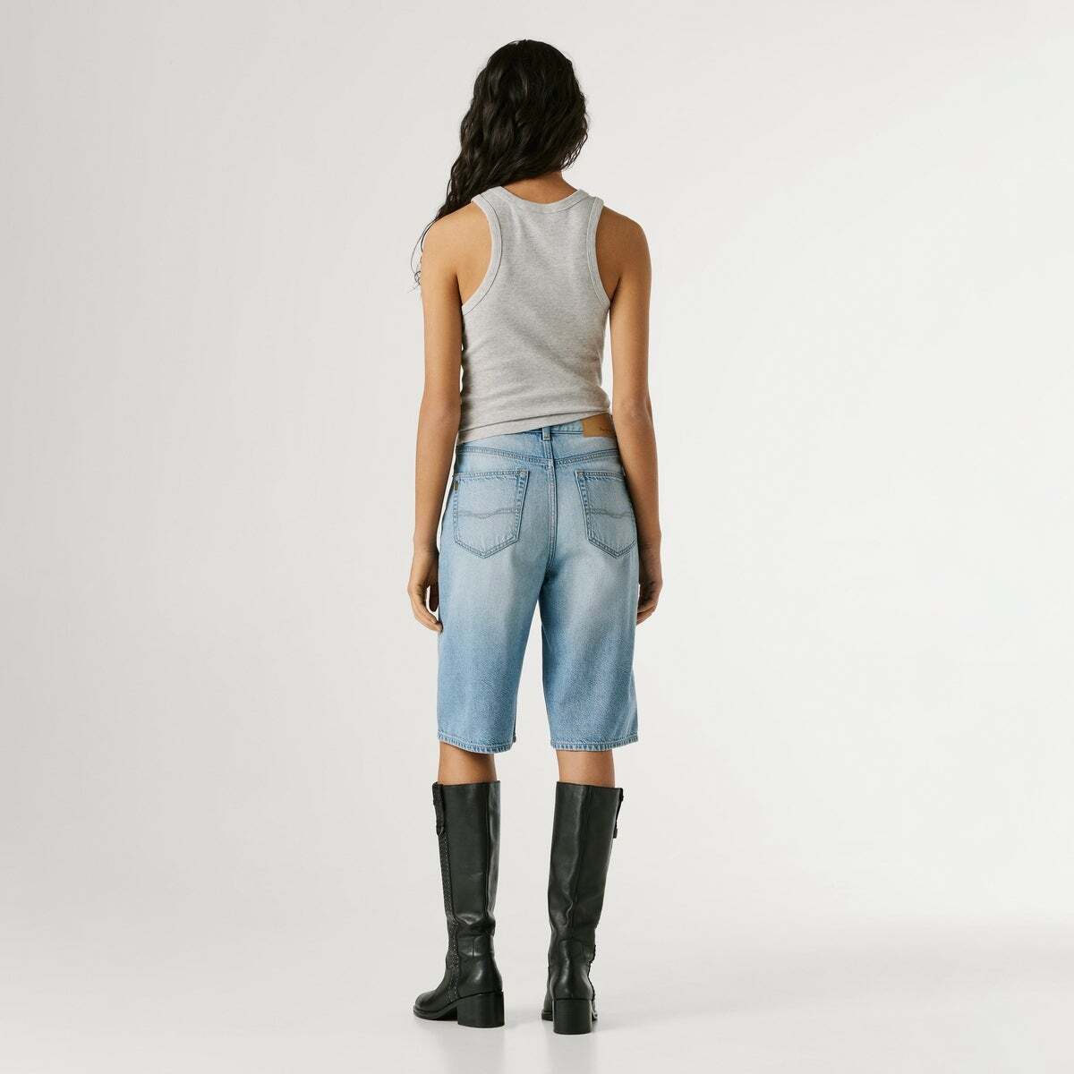 Bermuda Denim Fit Relaxed vintage worn bleach tencel ble, PEPE JEANS