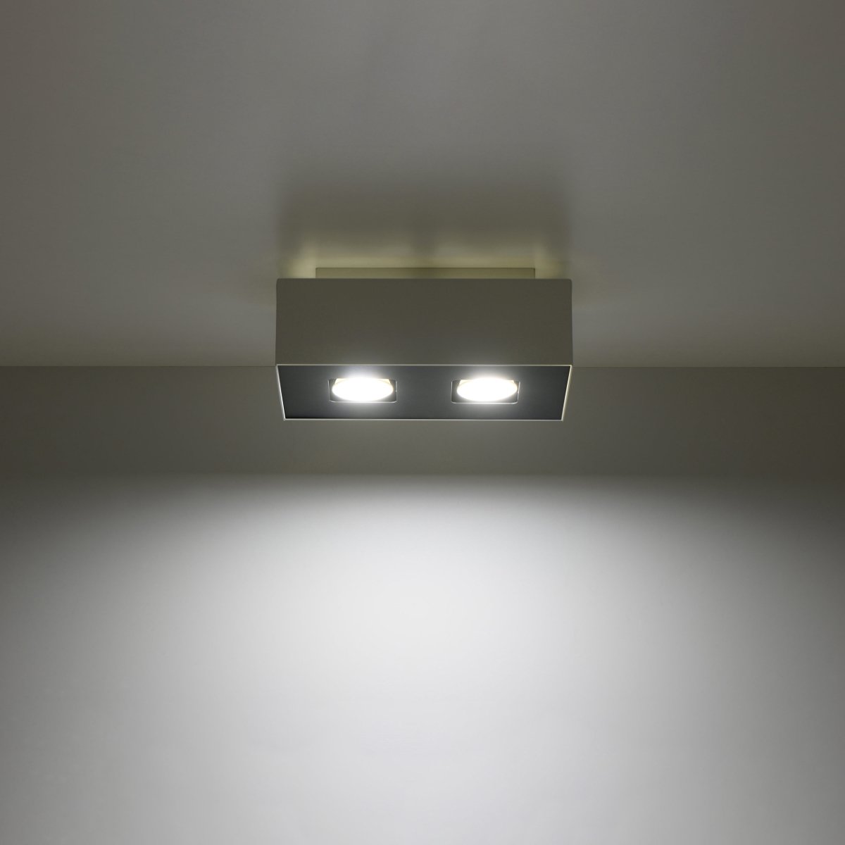 Plafonnier Acier Blanc/Noir GU10 2 Mono blanc, EDEN
