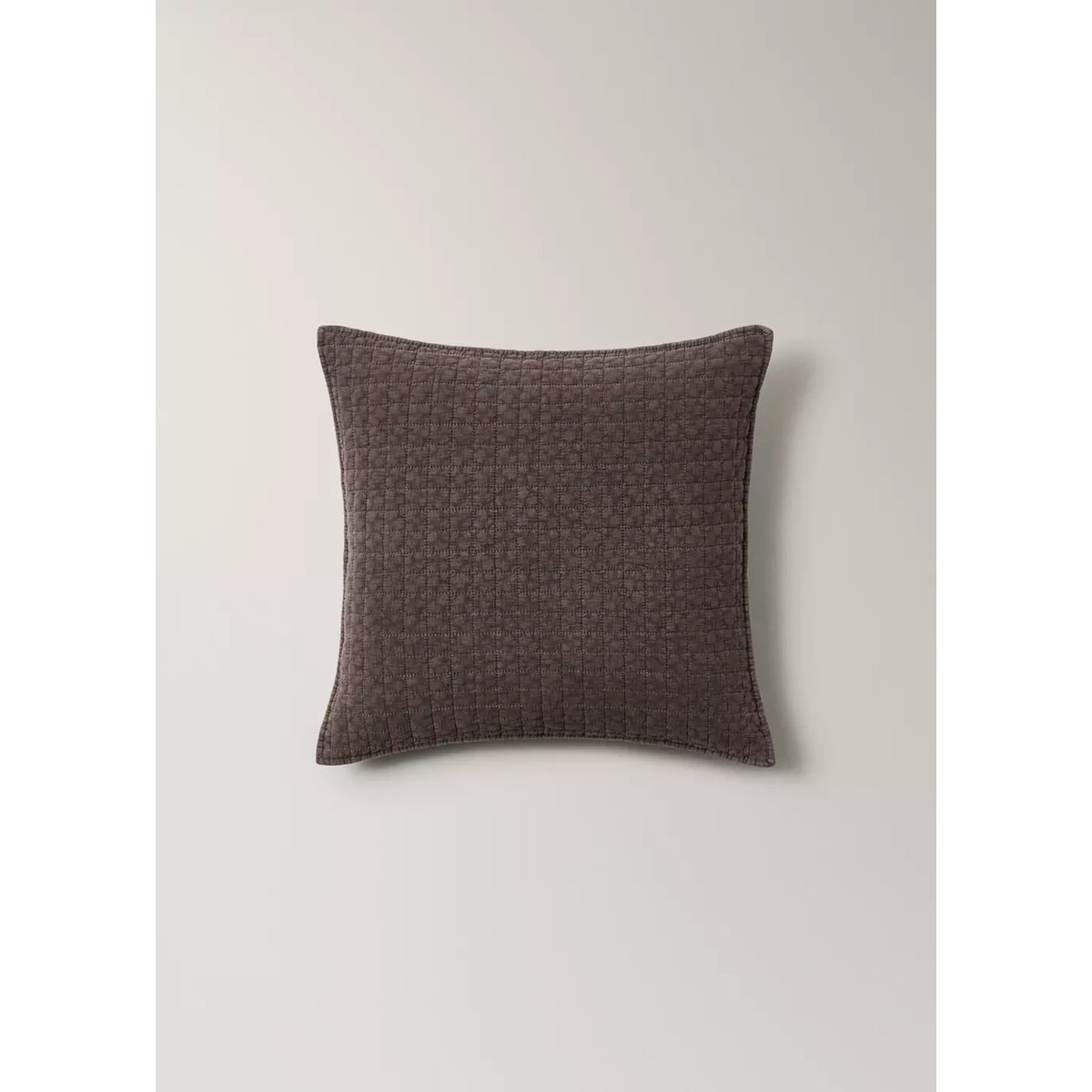 Housse de coussin pour lit en coton garment-dyed 50x50 cm café, MANGO HOME