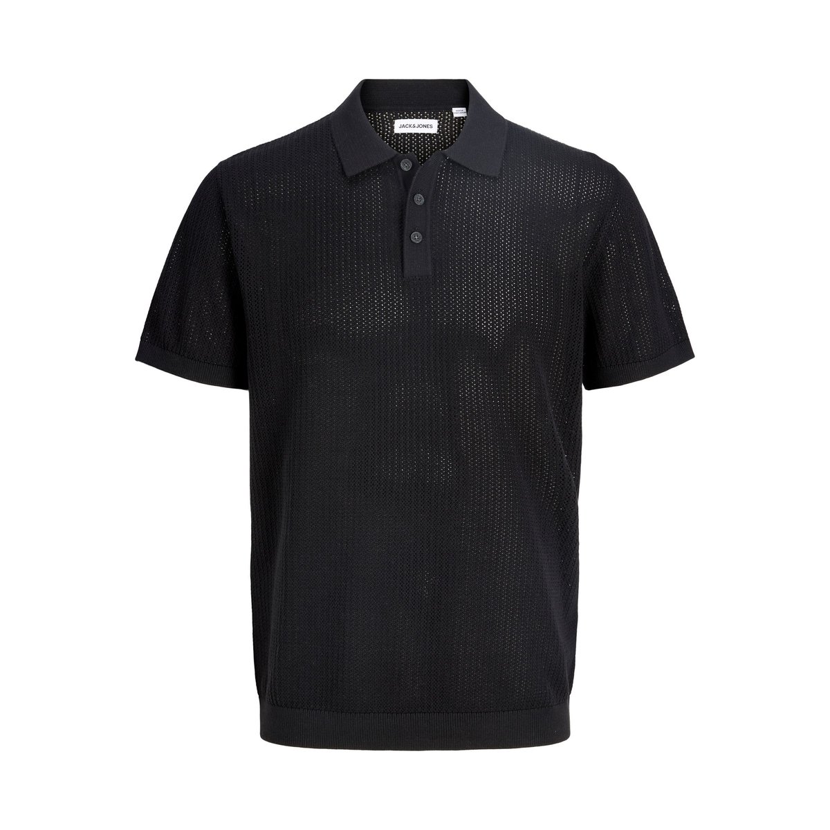 Polo Tricoté noire - black, JACK & JONES