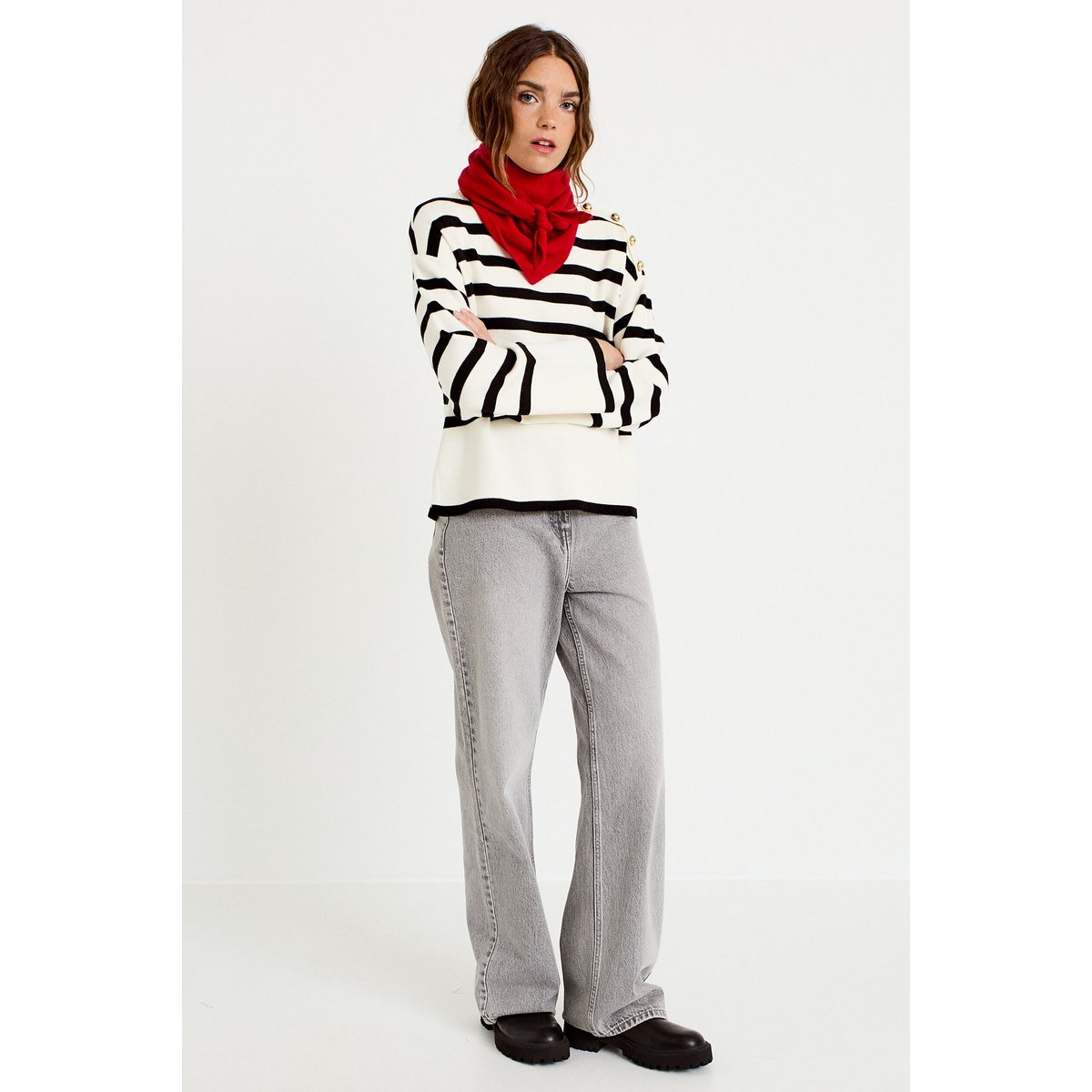 Pull ample manches longues ecru, CACHE CACHE