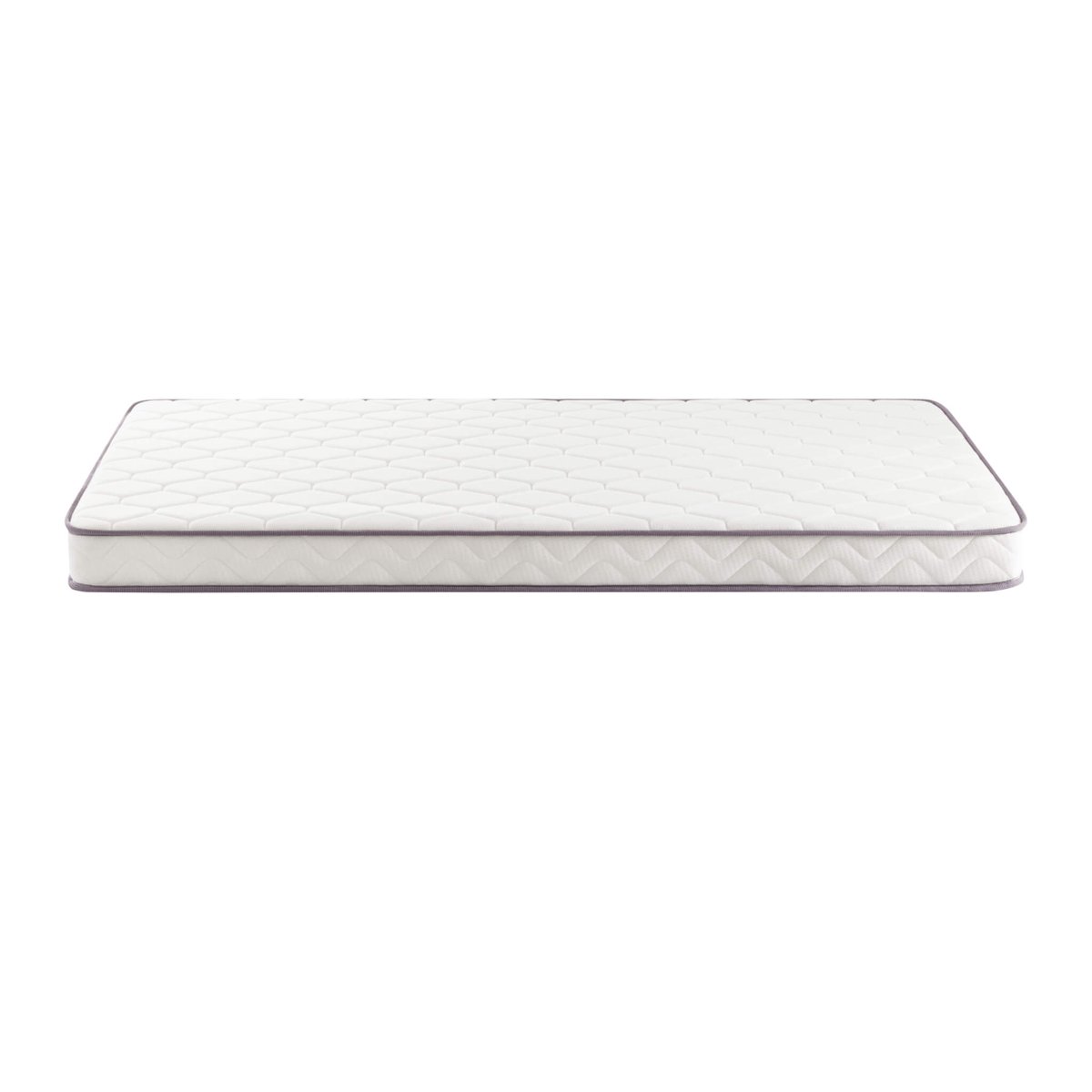 Ensemble matelas mousse POSITIVE LIT, sommier en kit déco et pieds blanc, MERINOS