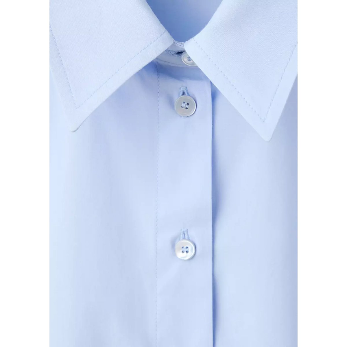 Chemise coton pinces bleu ciel, MANGO