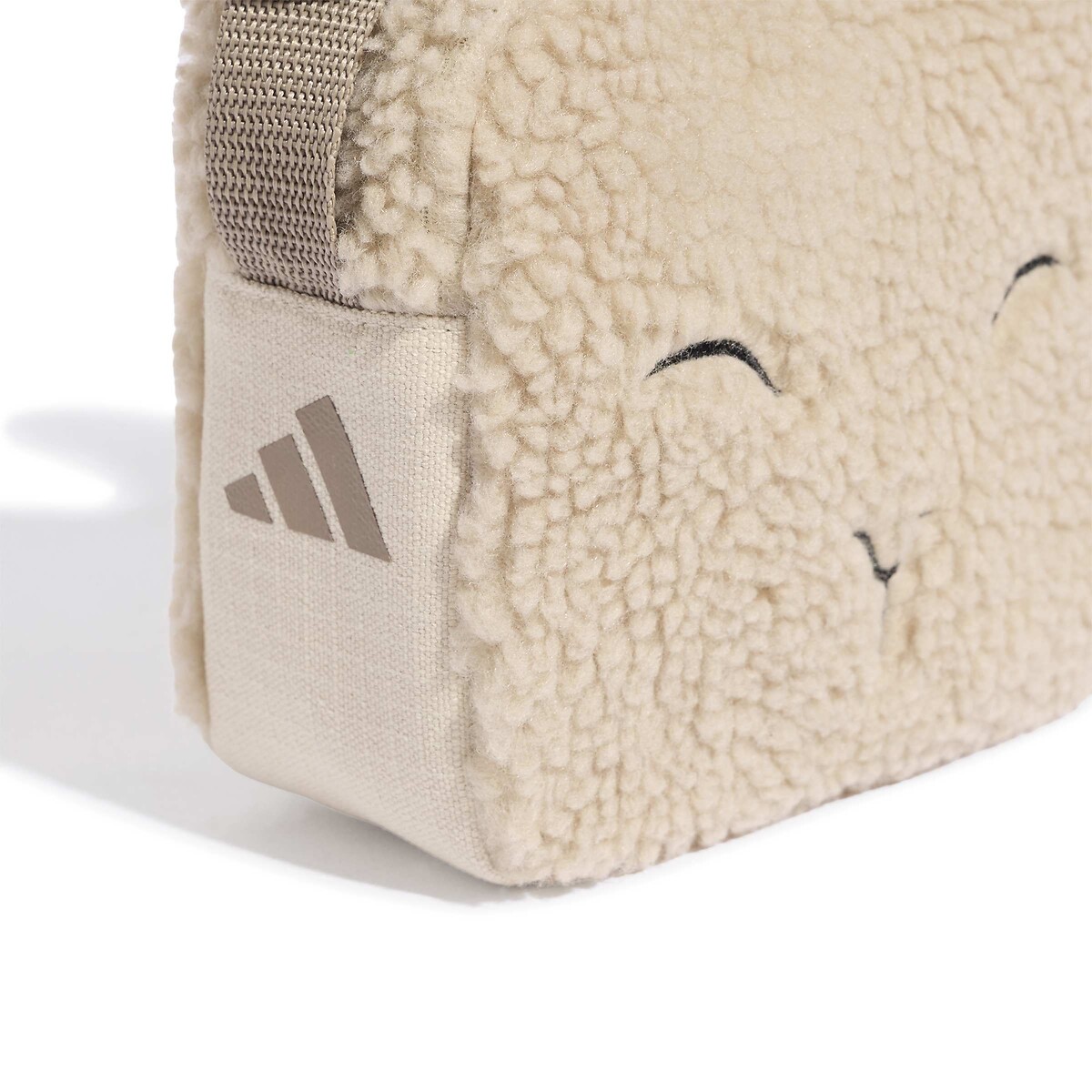 Borsa a tracolla in pile beige, adidas Performance