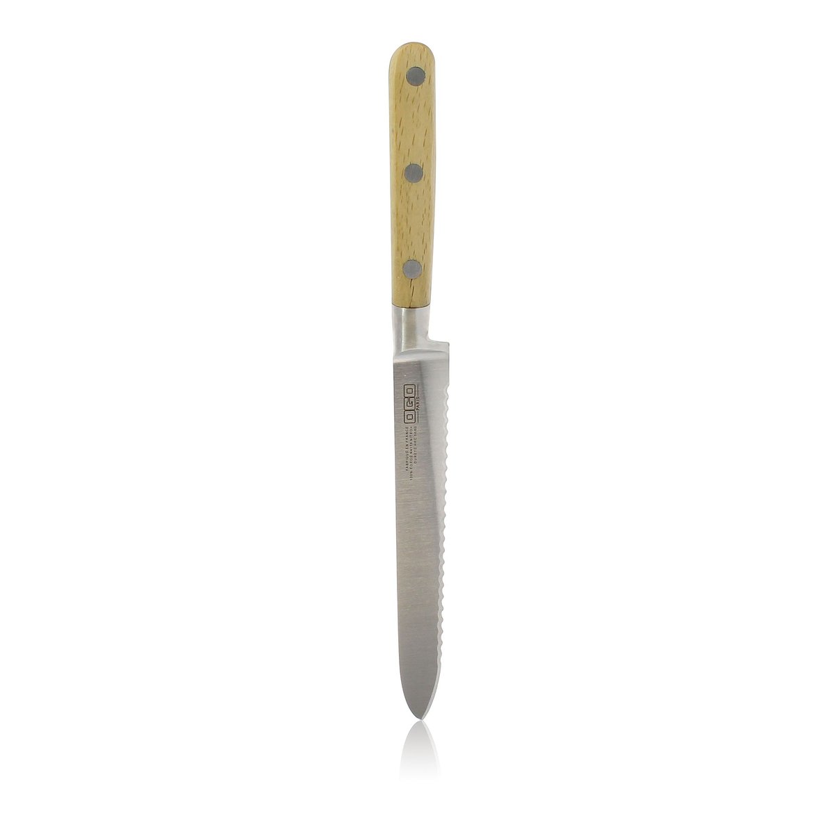 Couteau office denté 13cm, JUO inox-naturel, OGO LIVING
