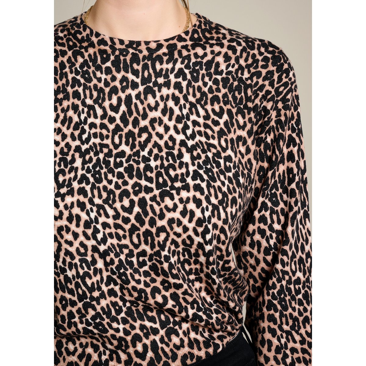 Pull à imprimé léopard lt beige, LOLALIZA