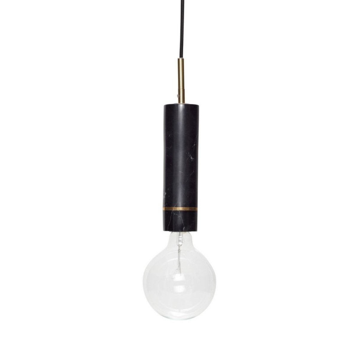 Suspension Minimaliste Ampoule Marbre noir, HUBSCH