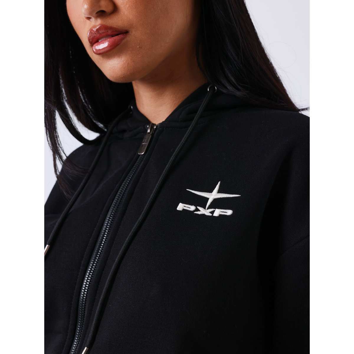Sweat zippé Slowly noir / crème camel, PROJECT X