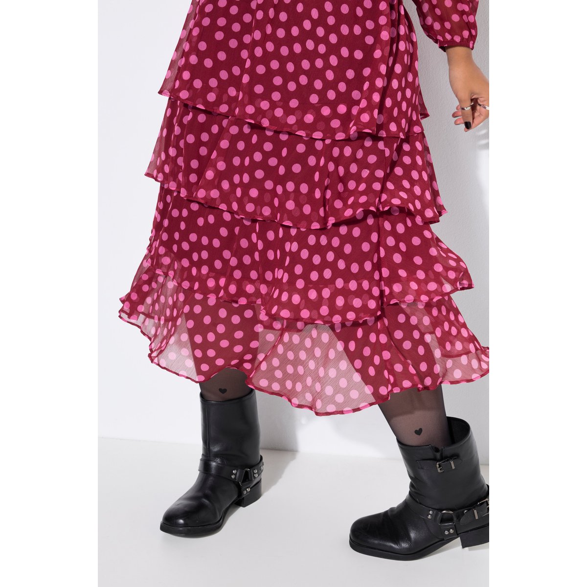 Robe midi à coupe confortable rouge vin, STUDIO UNTOLD
