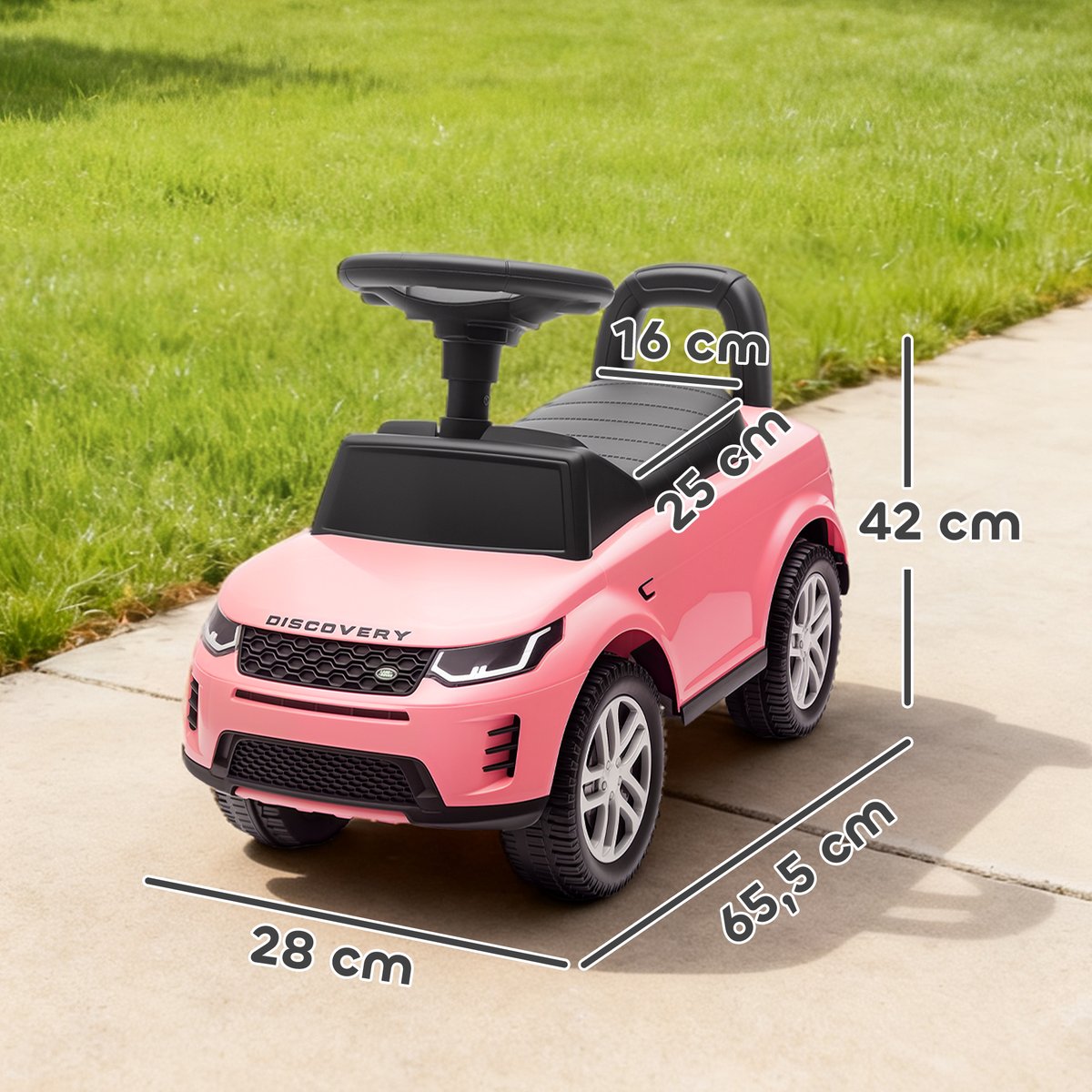 Voiture à glissière pour enfants PP et acier rose, AIYAPLAY