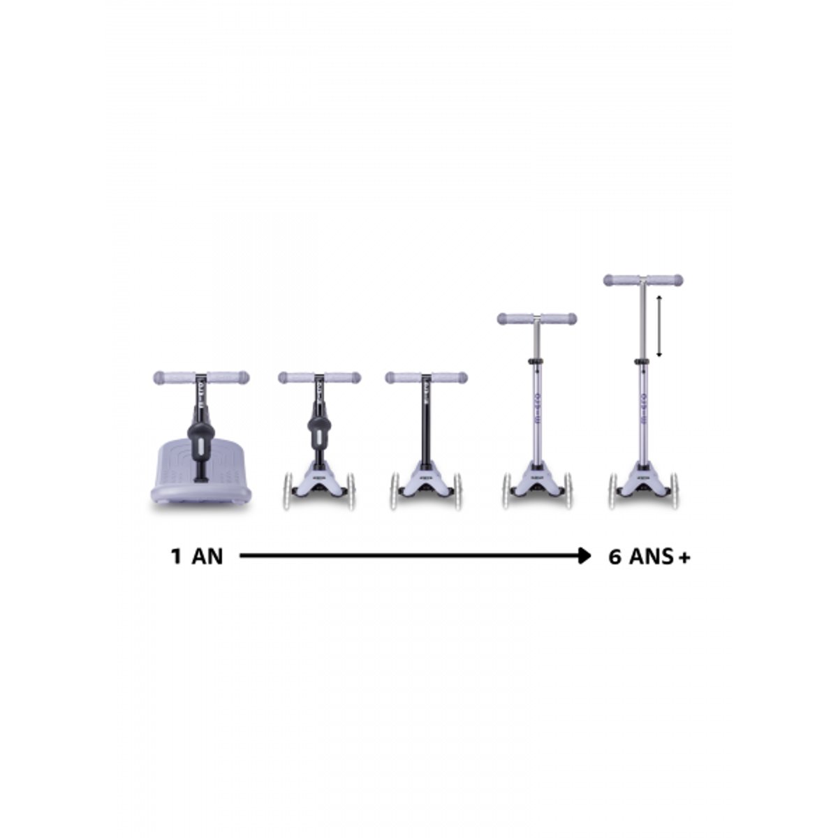 Mini Micro Rock  Go LED - Lavande violet, MICRO MOBILITY