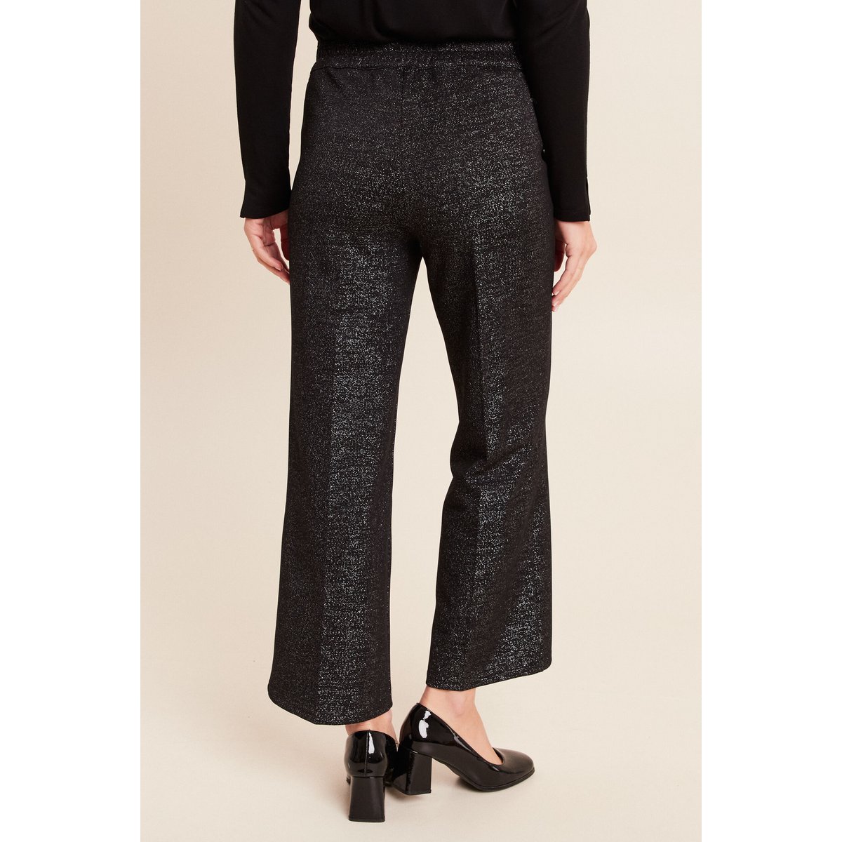 Pantalon large à paillettes noir, BREAL