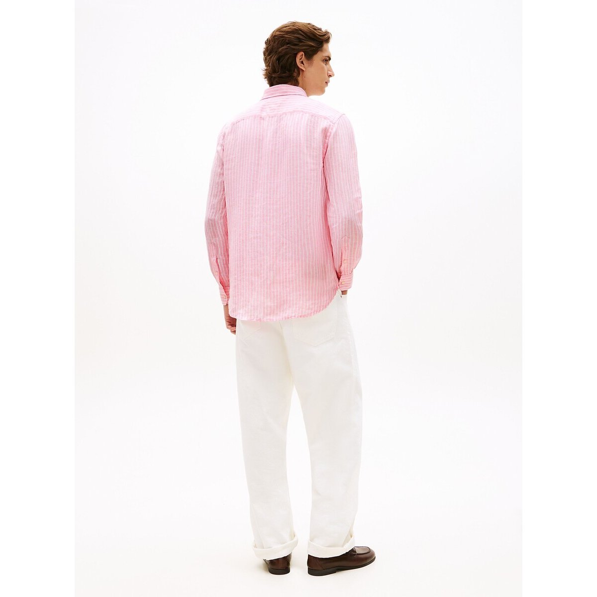 Chemise en lin rayé rose, TOMMY HILFIGER
