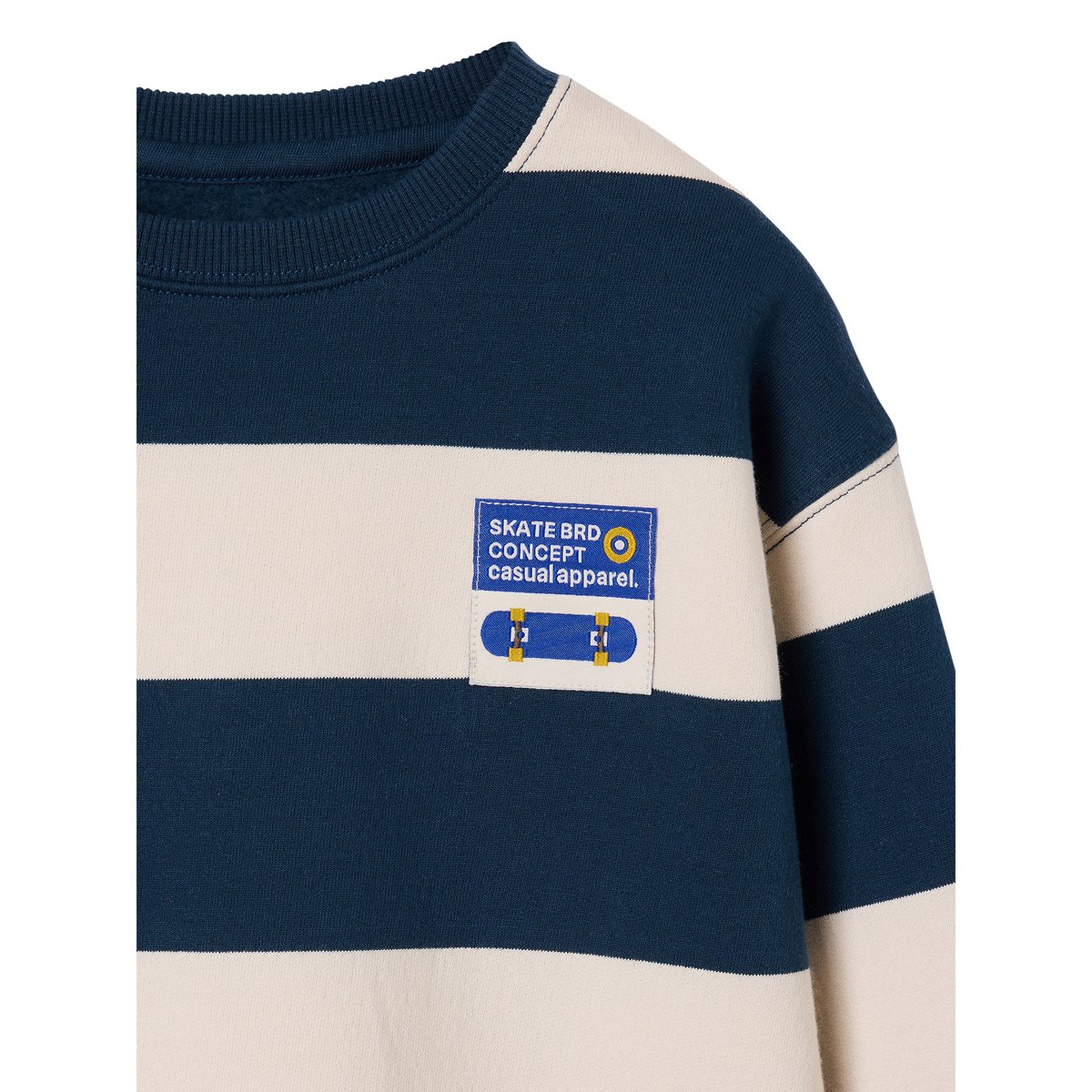Sweat col rond marine, VERTBAUDET