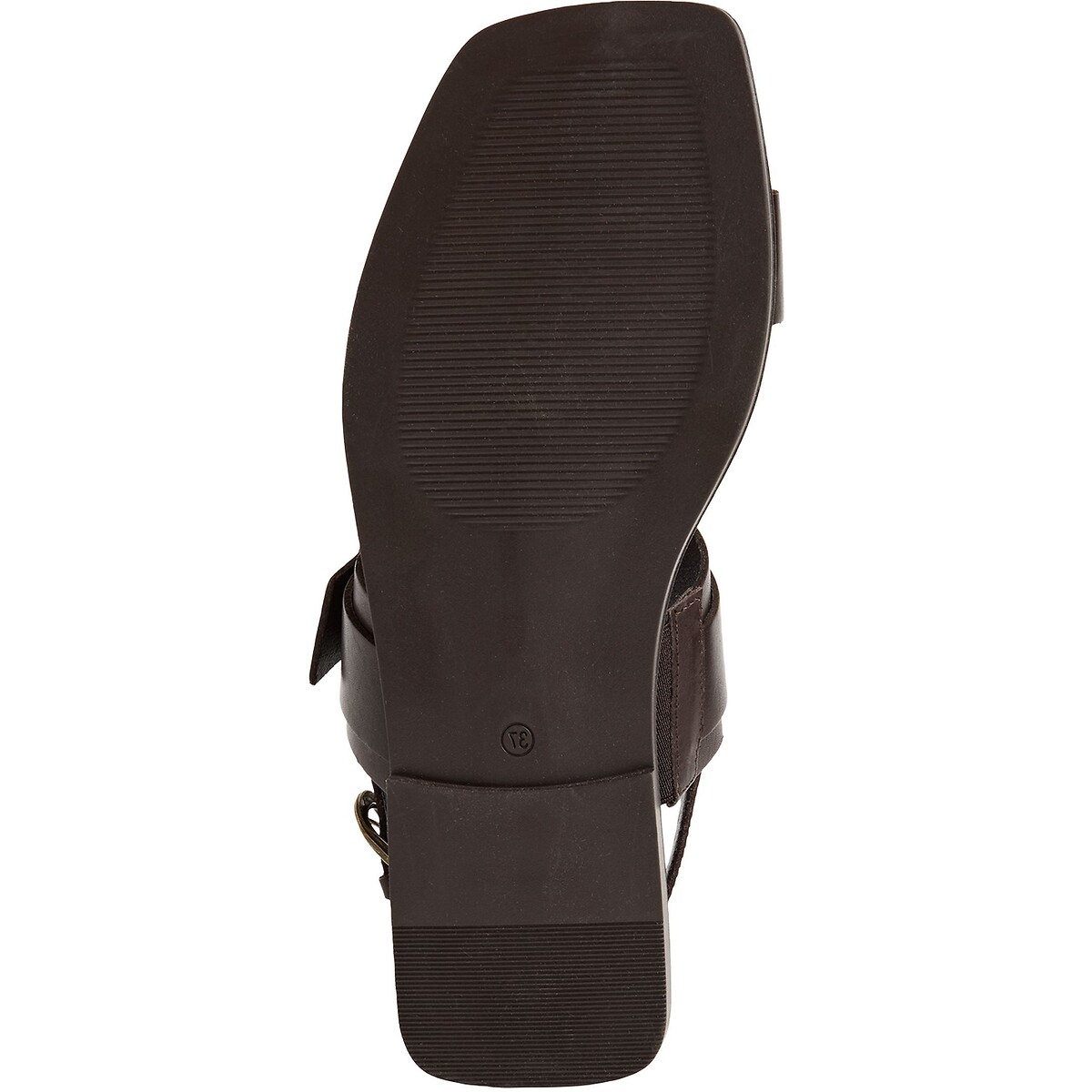 Sandales plates en cuir marron, TAMARIS