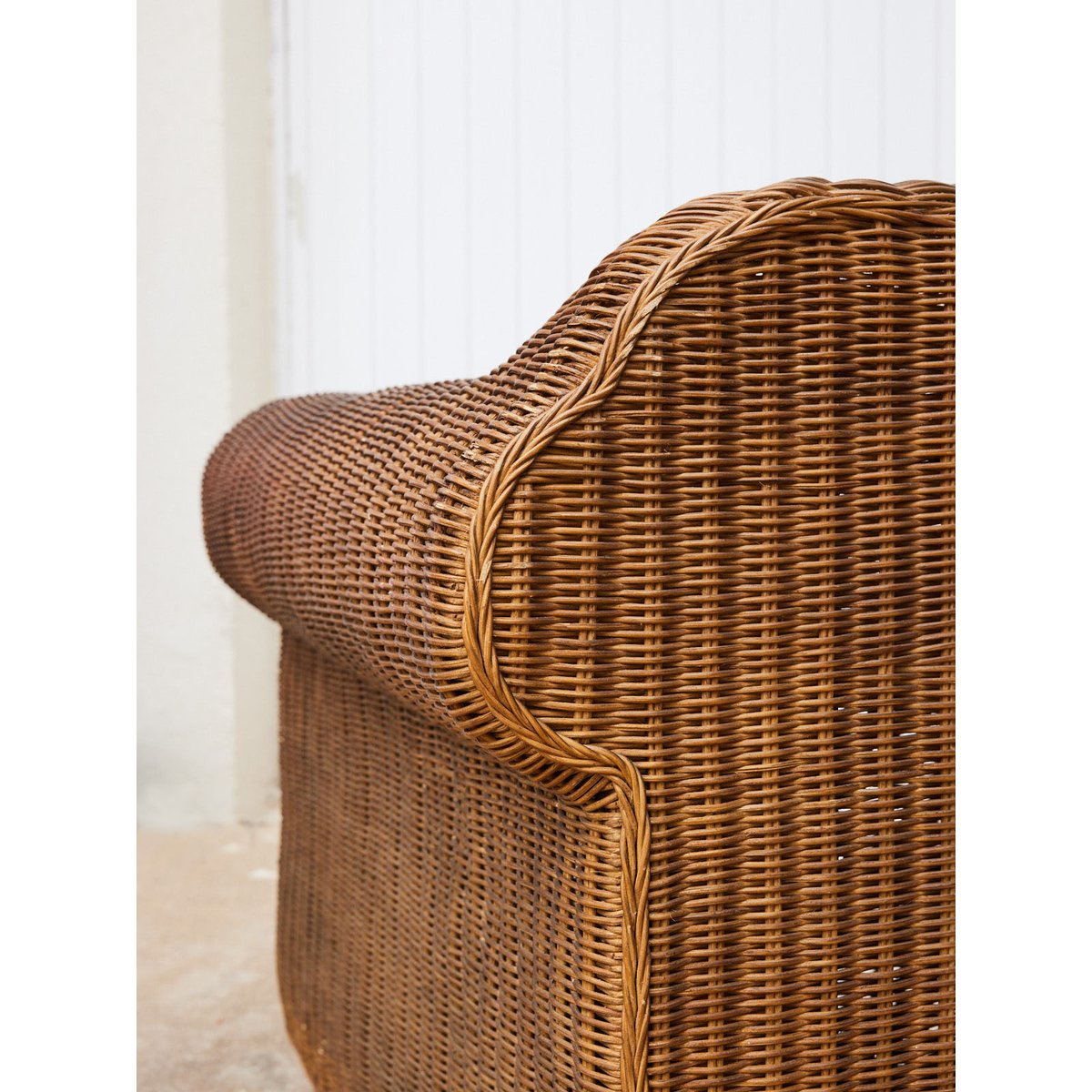 Canapé en rotin vintage Jacques N°143 - Bon état marron, DEBONGOUT