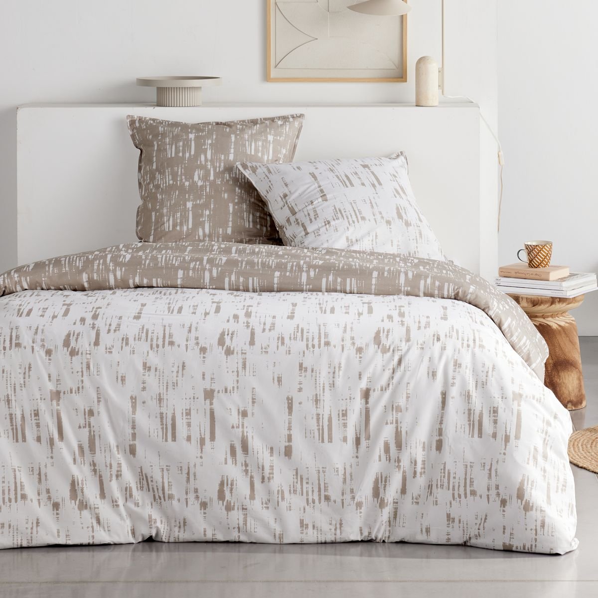 Parure de lit imprimé Graphique SUNSHINE CELINE beige, TODAY