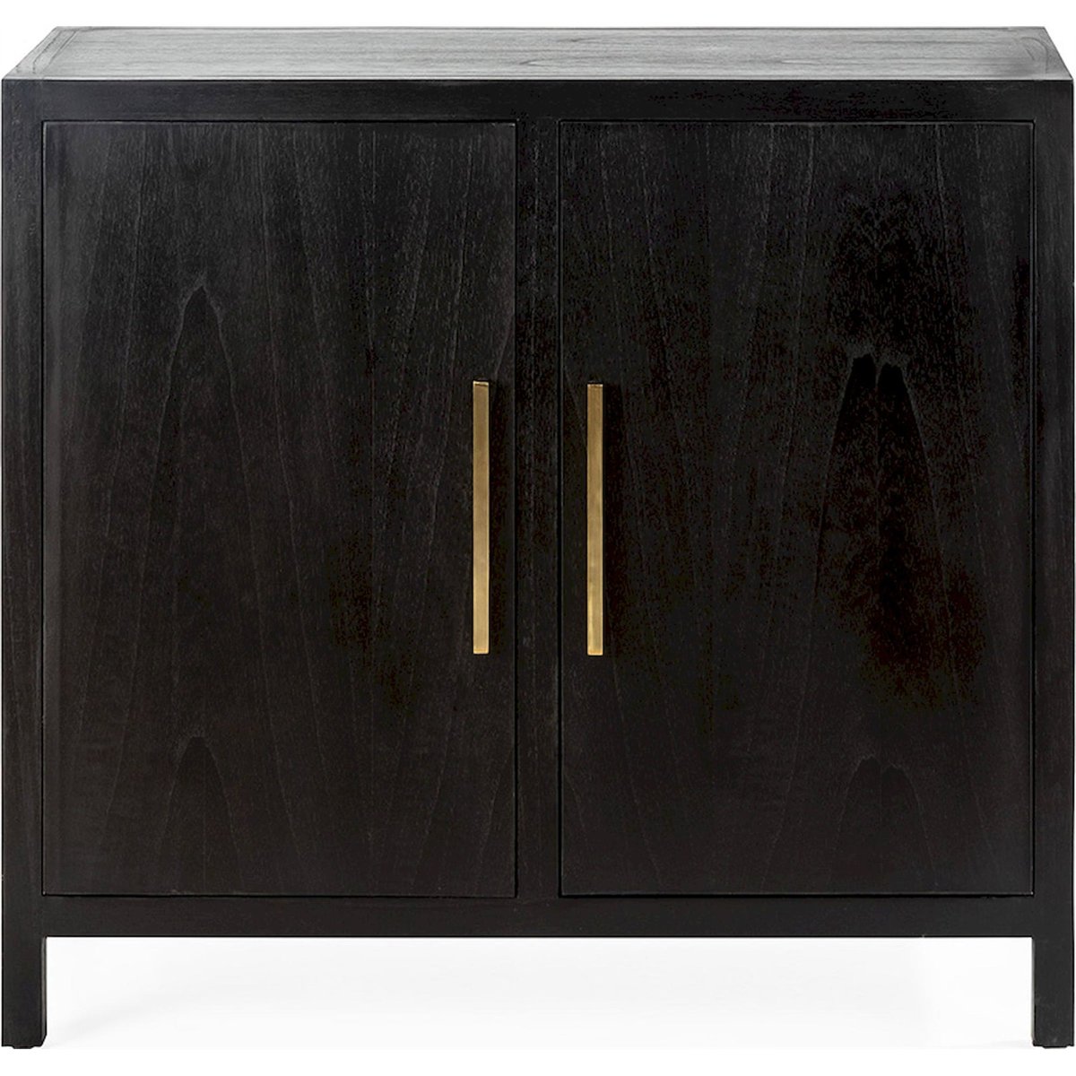 Buffet rectangulaire en bois et métal noir profond poignées dorées, RECOLLECTION