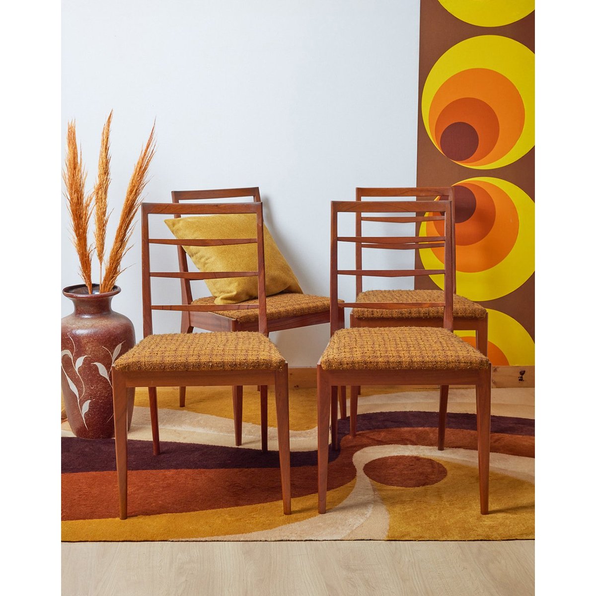 Lot de chaises scandinaves en bois Alma N°1206 - Bon état bois clair, DEBONGOUT