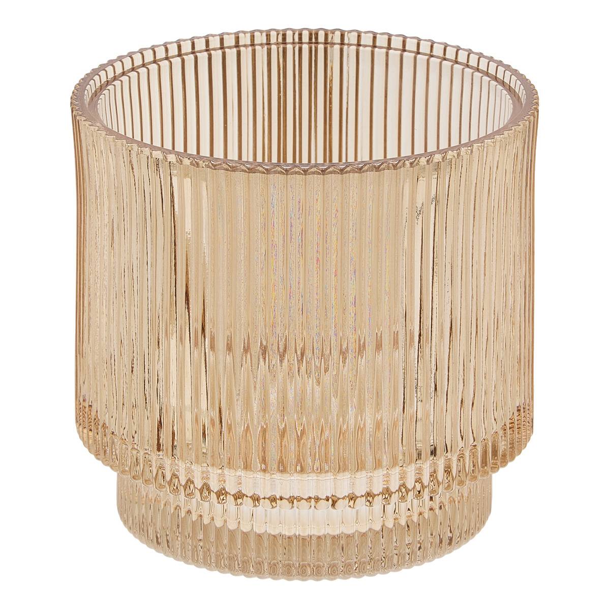 Pot à coton rond en verre SOLIS ambre, 5FIVE SIMPLY SMART