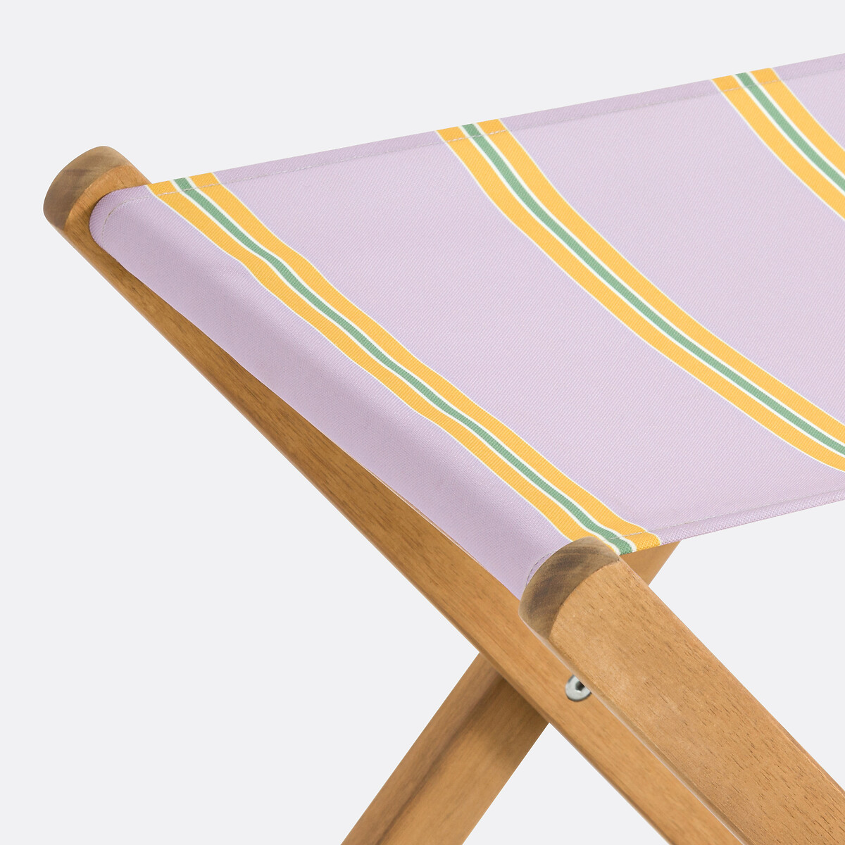 Regisseurskrukje, acacia en canvas, opvouwbaar, Veniza gestreept violet, LA REDOUTE INTERIEURS