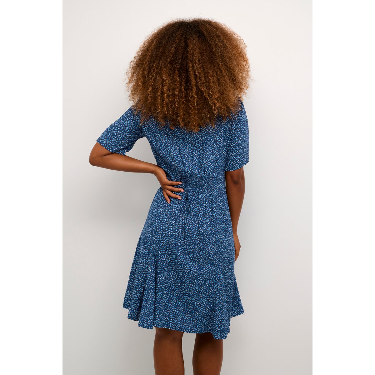 Dress bleu animalier animal skin blue, CREAM