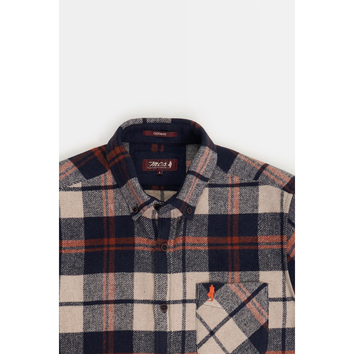 Chemise flanelle épaisse à carreaux bleu marine, MCS