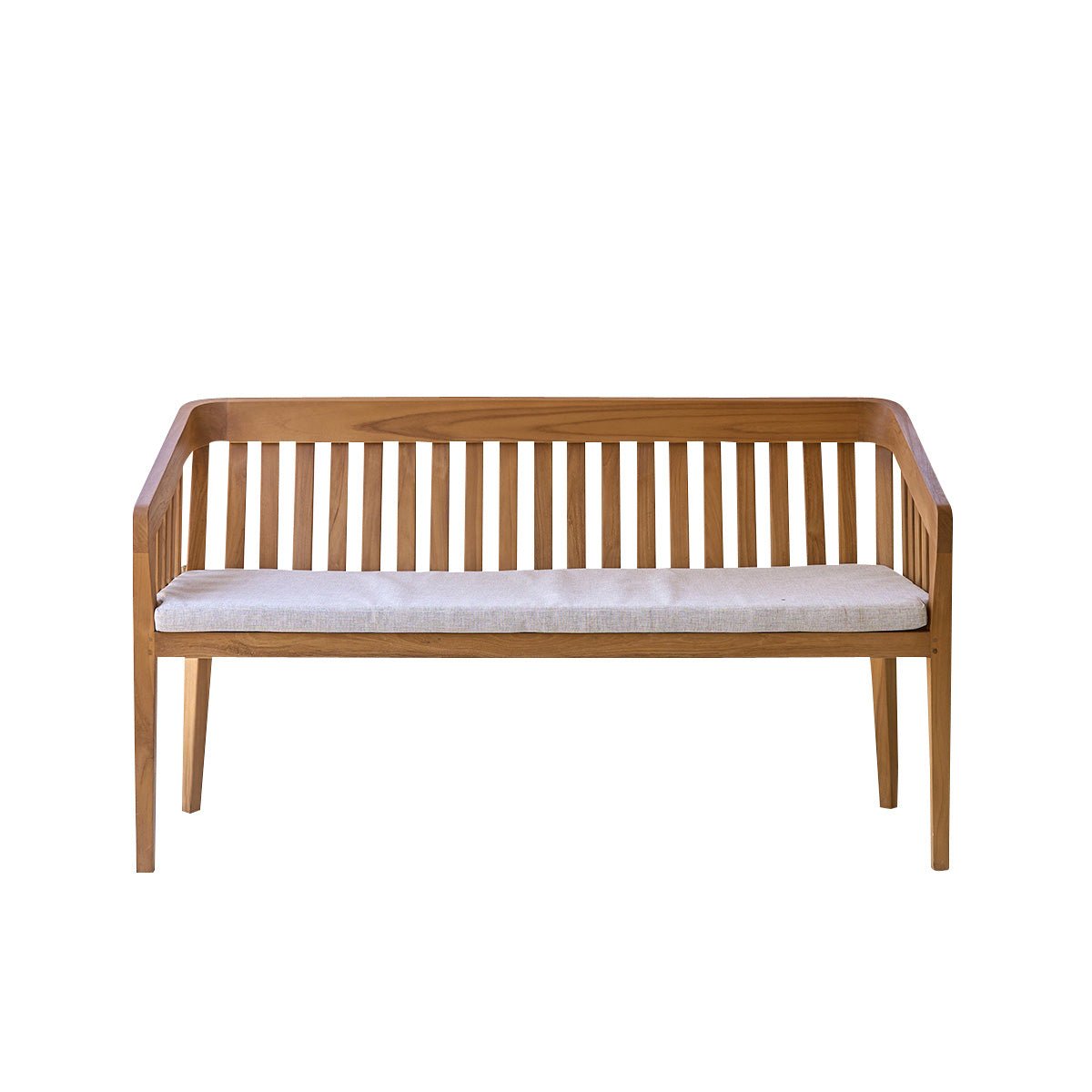 Banc de jardin en teck massif arrondi 3 places BARI naturel, BERAH GETAH