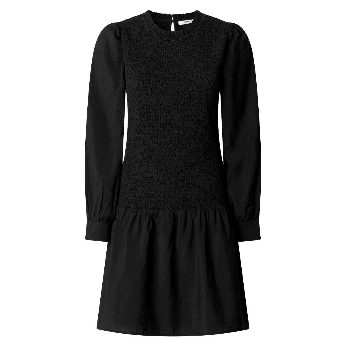 Robe Courte Avec Détails Froncés noir, PEPE JEANS