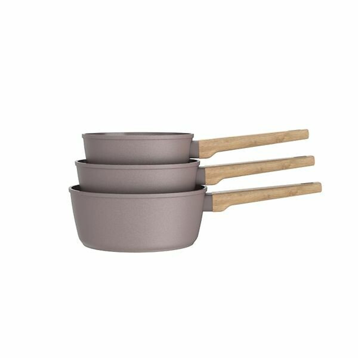 Set de 3 casseroles avec poignée fixe taupe, ARTHUR MARTIN