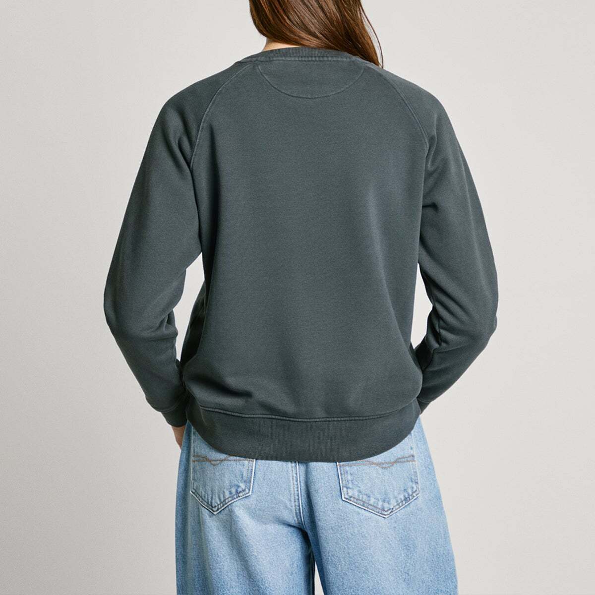Sweat-Shirt À Col Rond Avec Logo gris antracite, PEPE JEANS