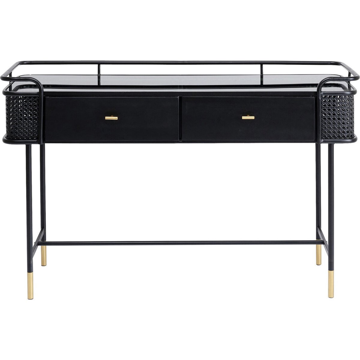 Console en acier et verre, FENCE noir, KARE DESIGN