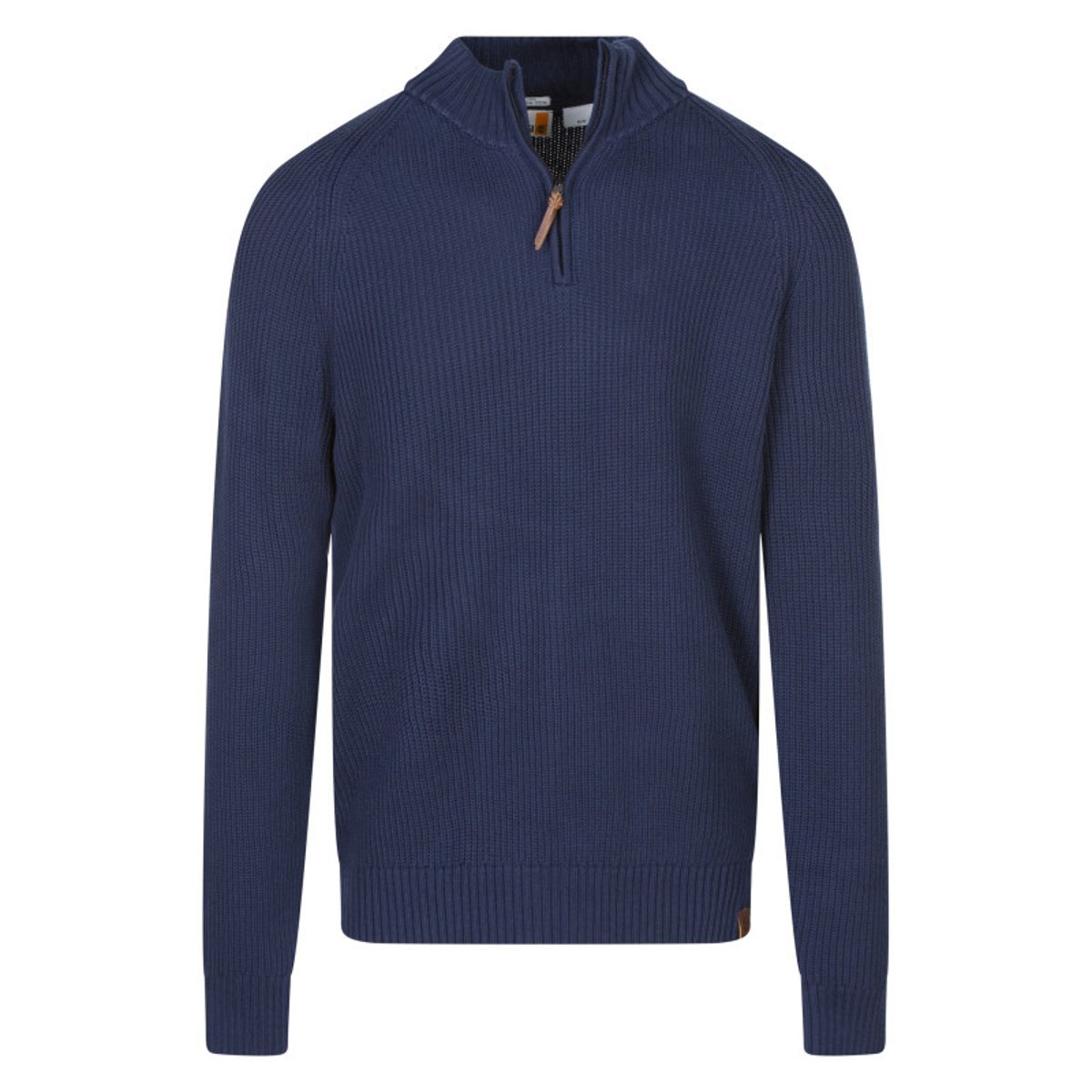 Pull en coton marine uni avec une coupe droite et un col camionneur marine, TIMBERLAND