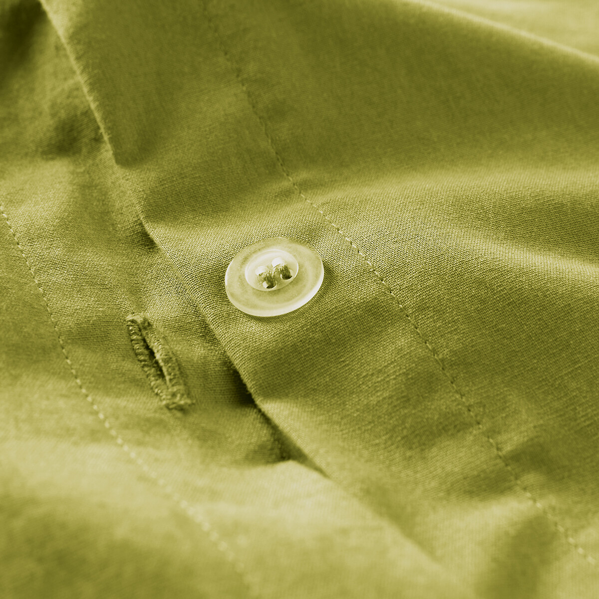Housse de couette unie en coton lavé, Scenario vert olive, LA REDOUTE INTERIEURS