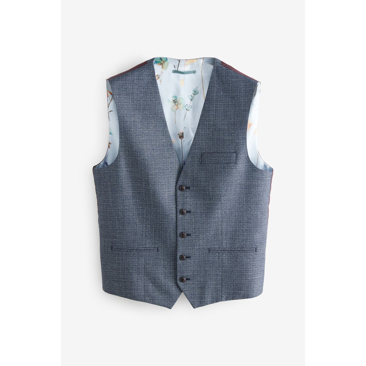 Gilet de costume texturé à liseré bleu, NEXT