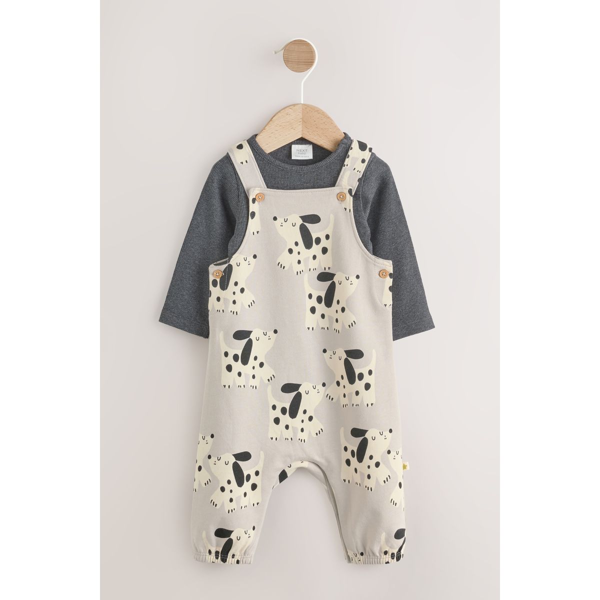 Ensemble salopette et body en jersey bébé neutre chien, NEXT