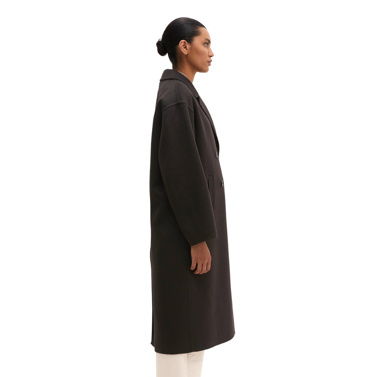 Manteau en laine relaxed en double face de haute qualité noir, MARC O'POLO