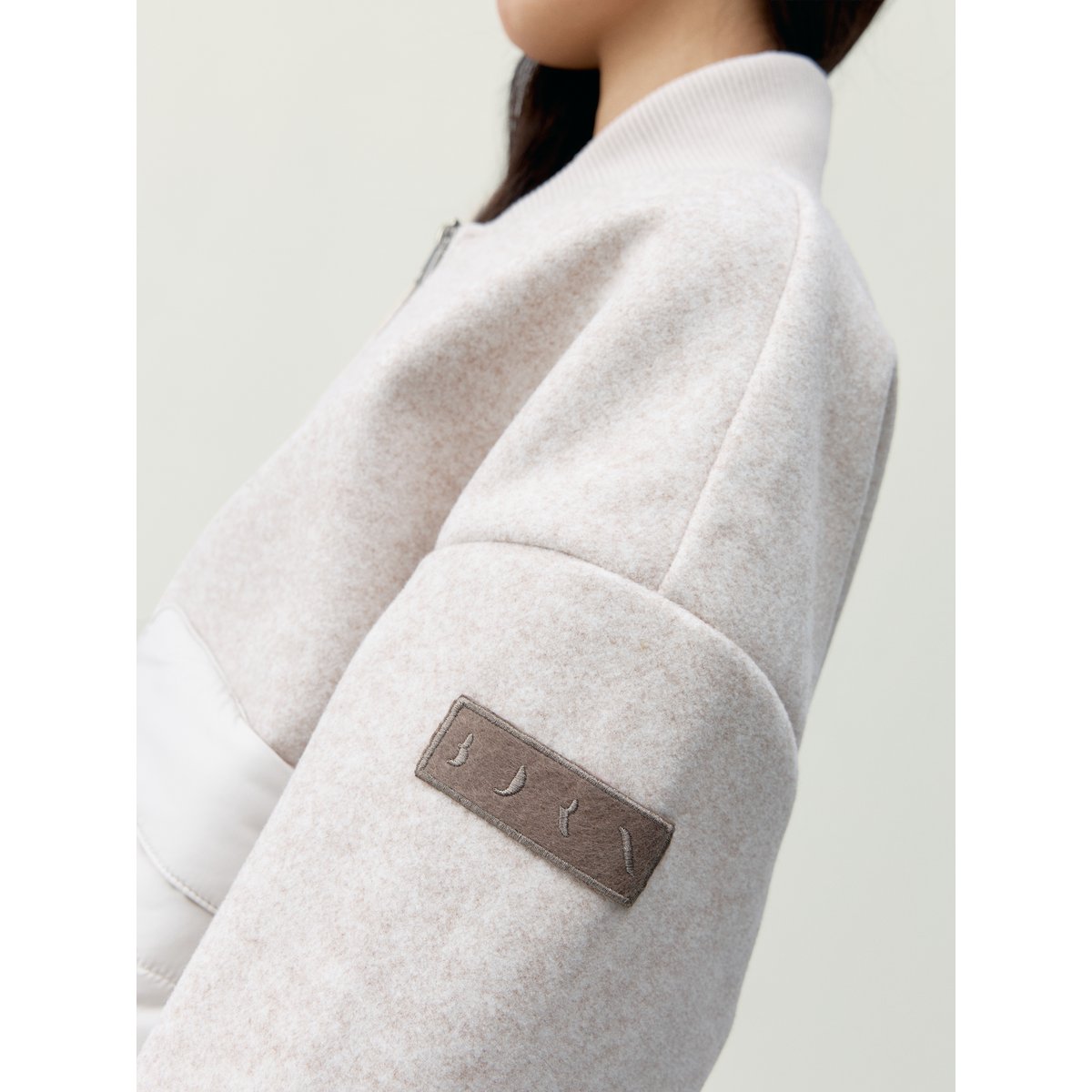 Veste de sport femme Ignis - con cremallera beige colombe chiné, BORN