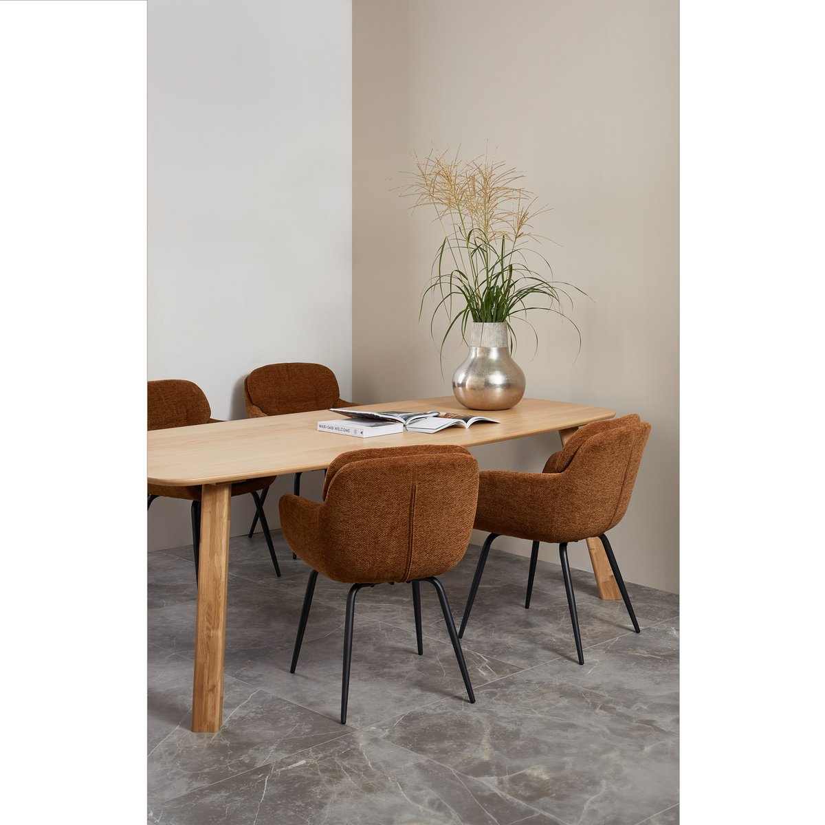 Lot de 2 pieds de table en bois de chêne HAARLEM transparent, WOOOD
