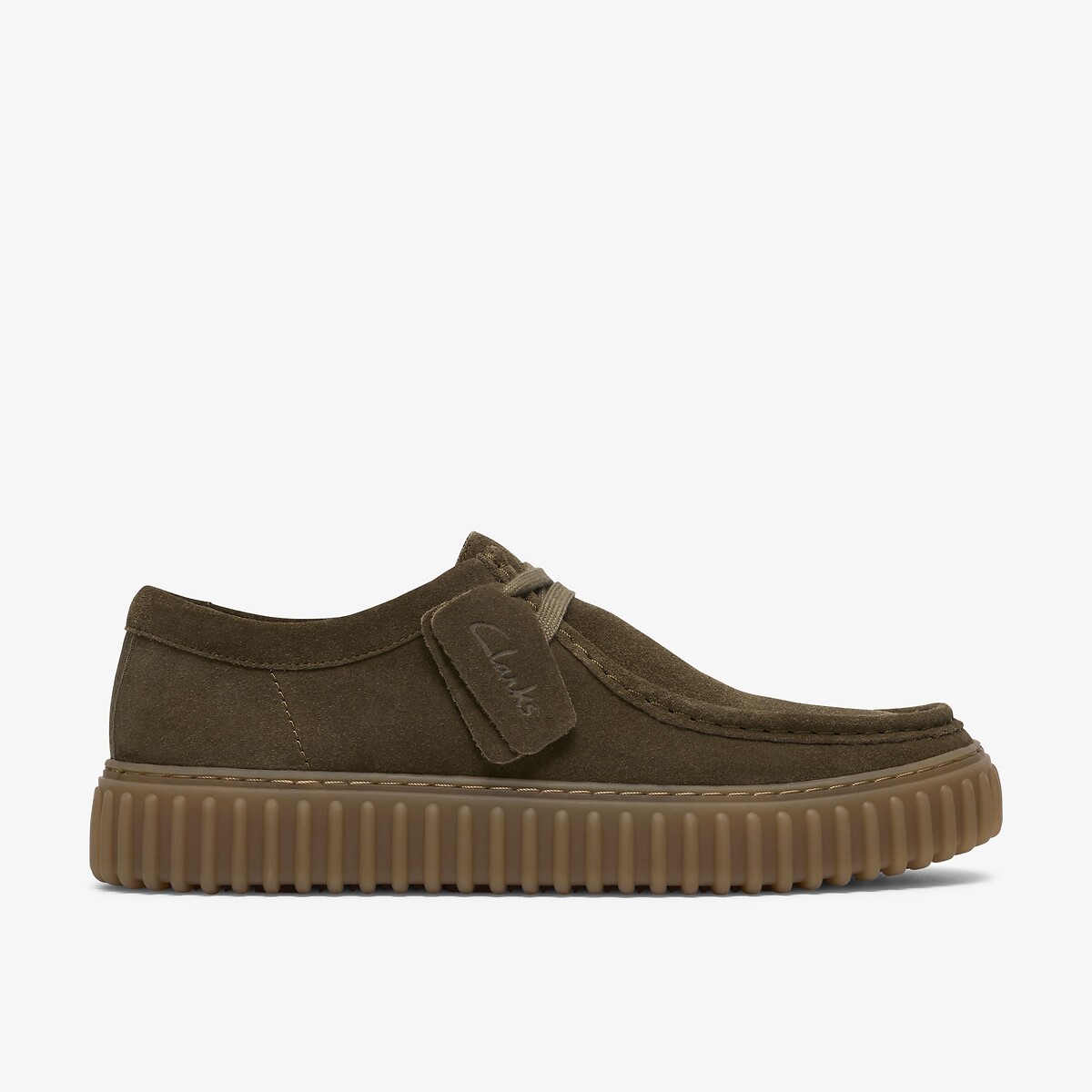 Chaussures en cuir suède, TORHILL LO olive, CLARKS