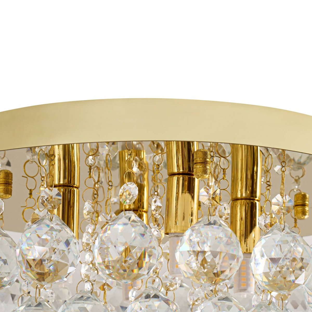 Plafonnier en cristal design, Gillion or, LINDBY