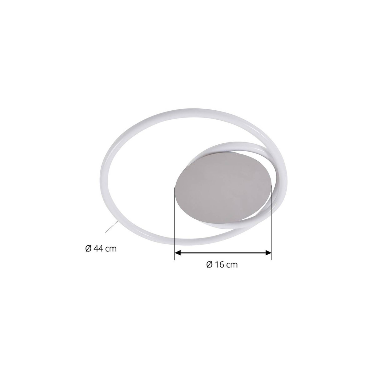 Plafonnier  moderneLED, Valenora blanc, chrome, LUCANDE