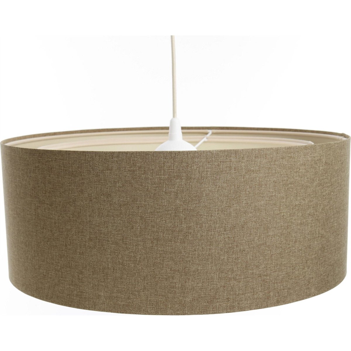 Suspension ronde en tissu style boho pour salon ou chambre beige crème tissu structuré, BPS KONCEPT