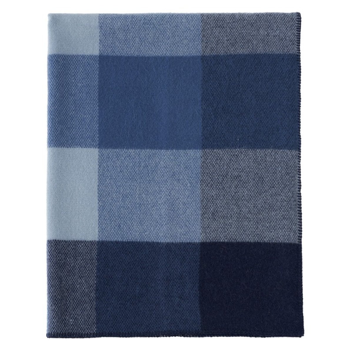 Plaid à carreaux laine agneau  BLOCK bleu, KLIPPAN