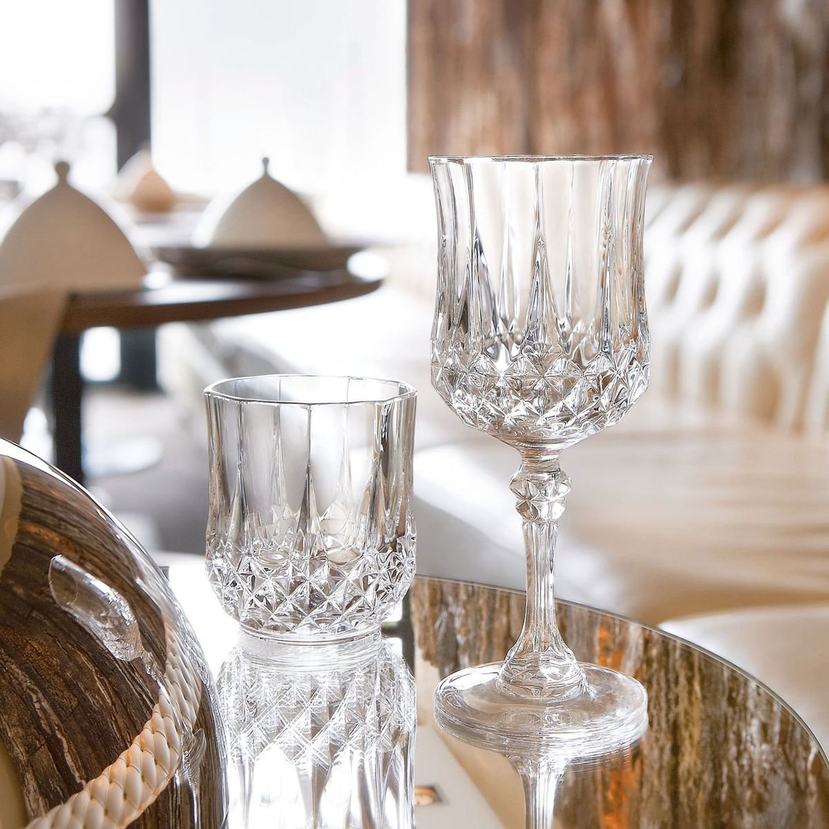 6 verres à eau 32cl -LONGCHAMP transparent, CRISTAL D ARQUES