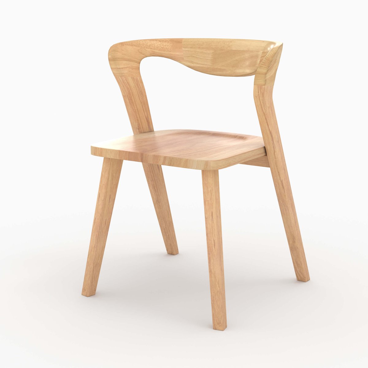 Chaise en bois d'hévéa - VEGA marron clair, MAISON PAVANE