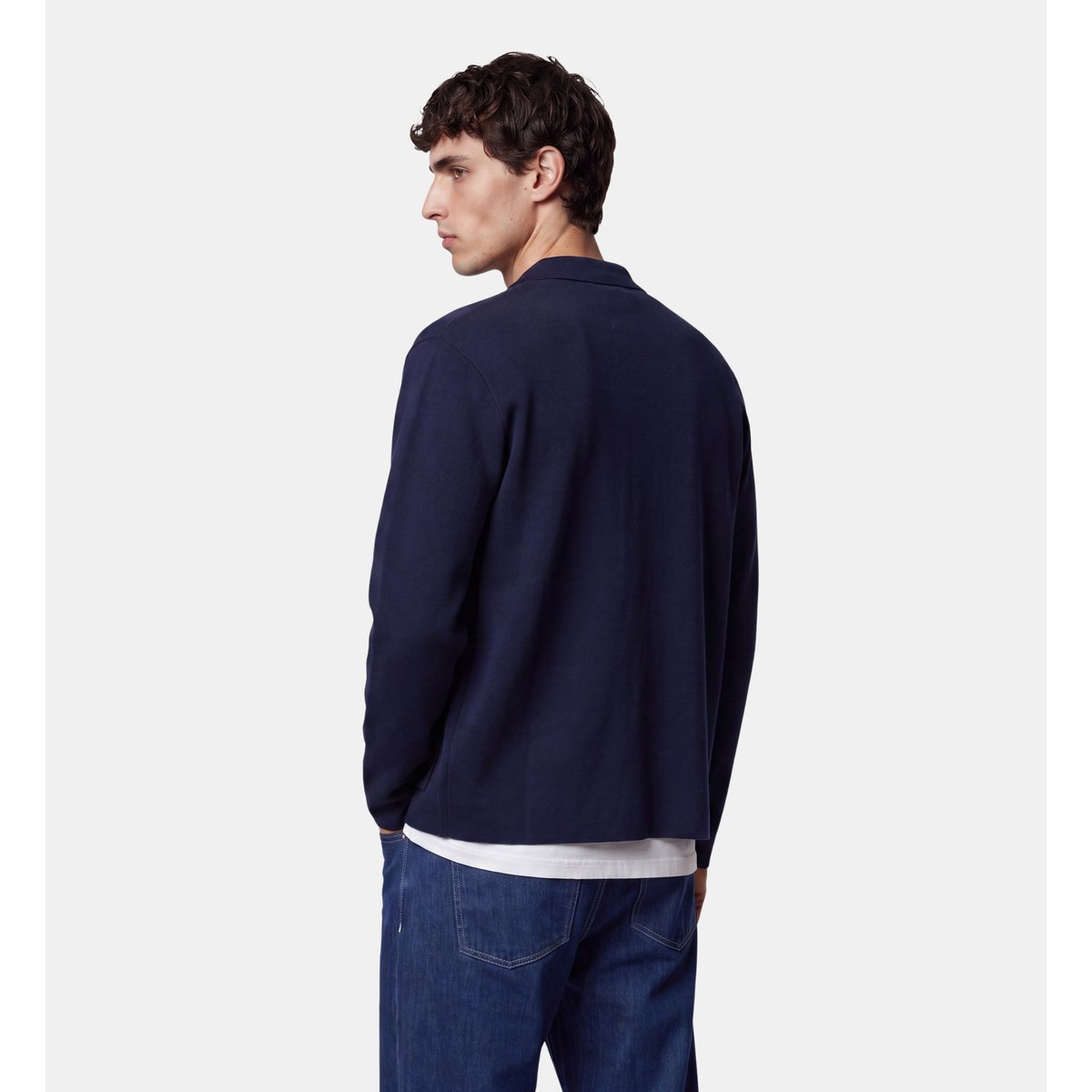 Gilet droit tilano laine bleu marine, GALERIES LAFAYETTE