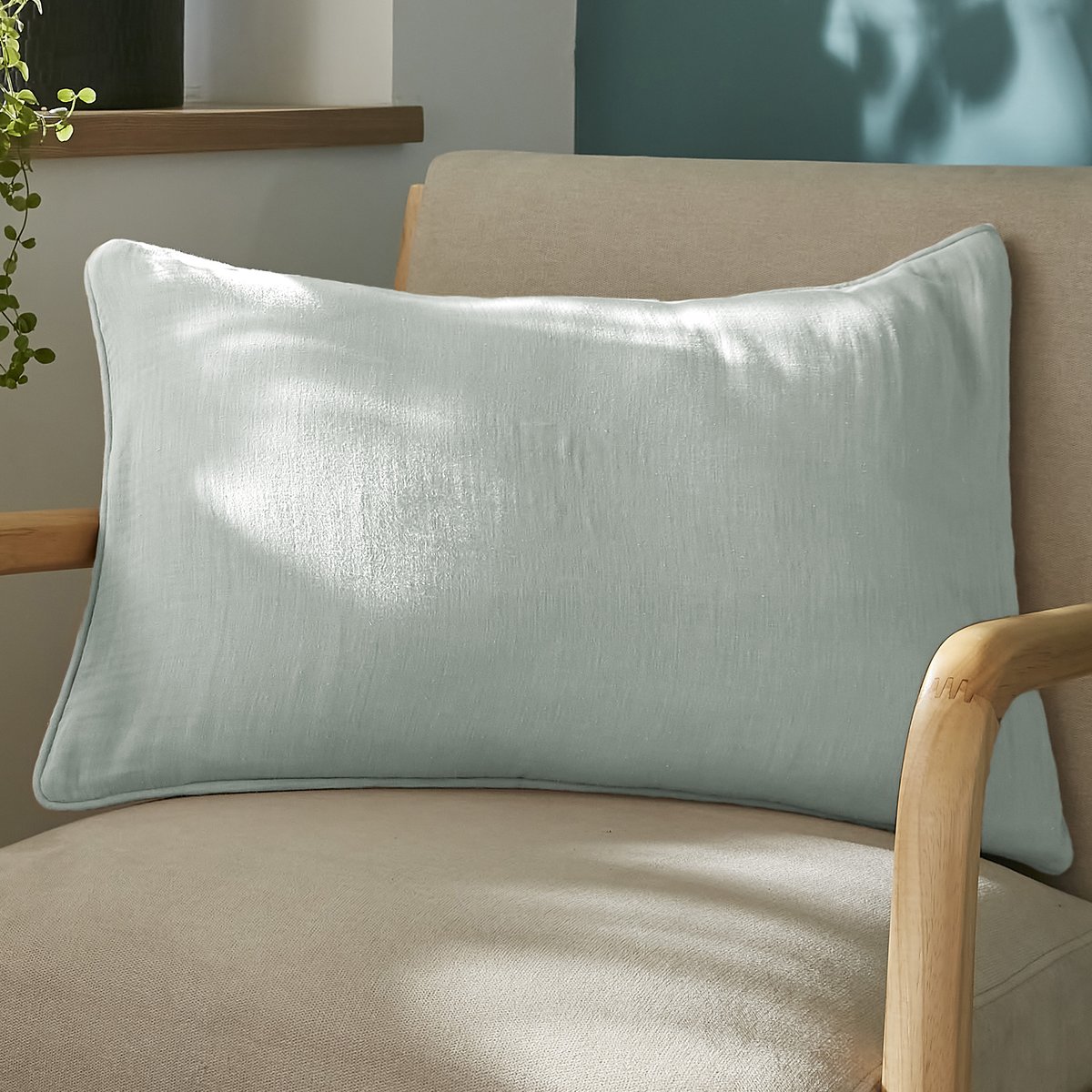 Coussin rectangulaire déhoussable 40x60 cm Gaze de Coton Terra Eucalyptus eucalyptus, EDEN