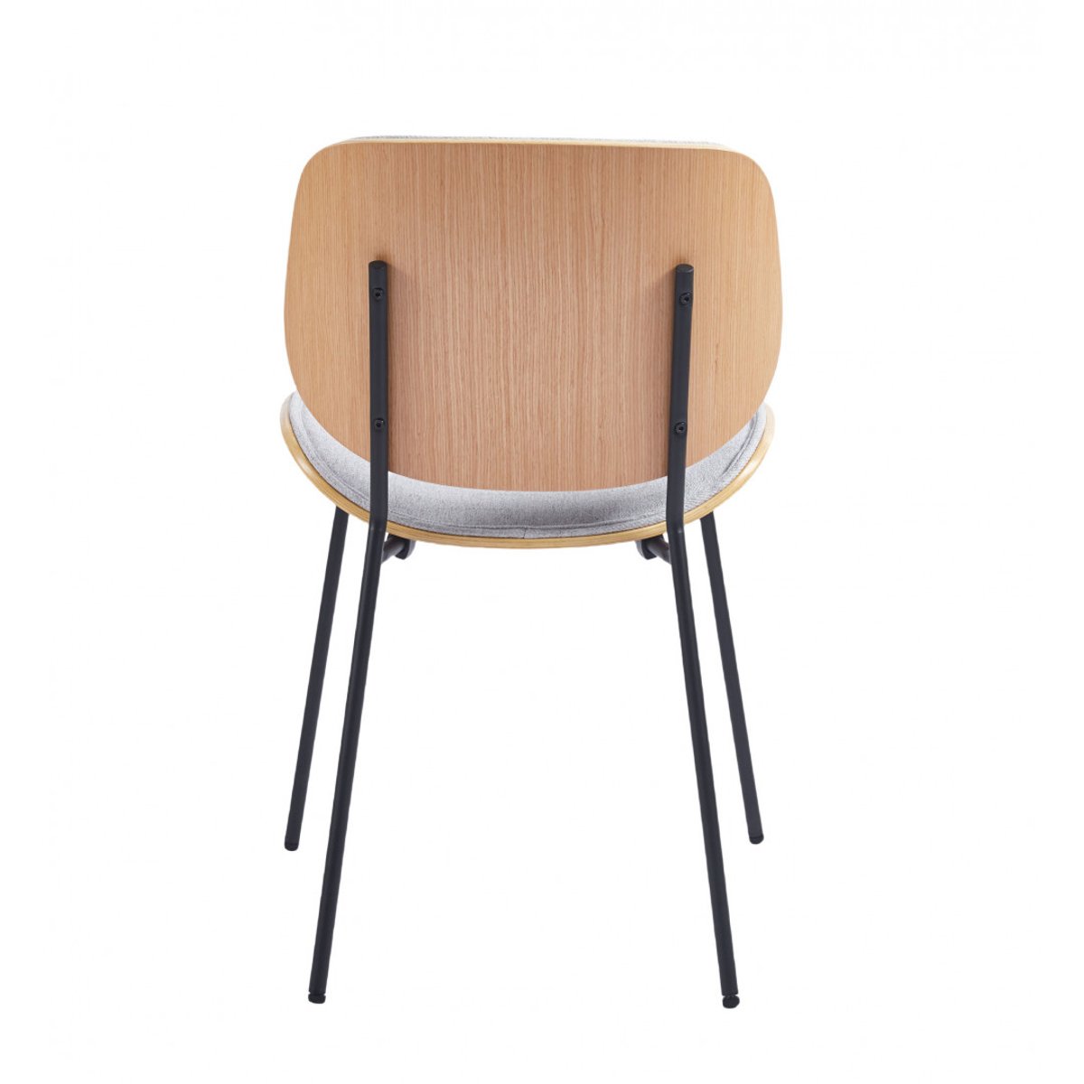 Chaise de salle à manger en tissu et chêne Atlanta (lot de 2) gris, AMADEUS