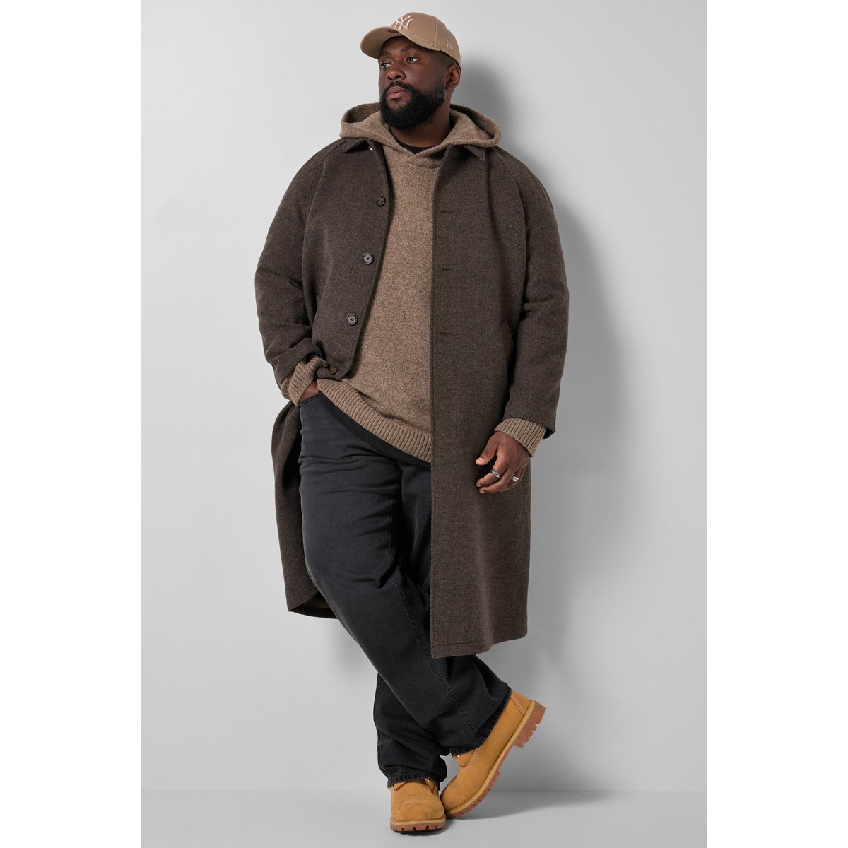 Manteau col Kent marron châtaigne, STHUGE